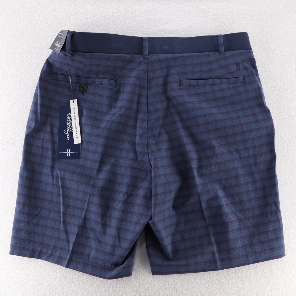 Walter Hagen Mens 34 Tartan Light Navy Pureflex Performance Golf Shorts - Picture 4 of 8